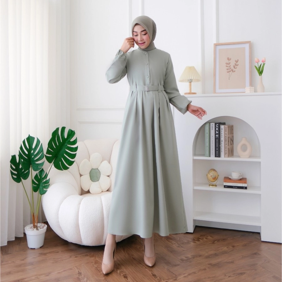 Baju Gamis Muslim Mona Bahan Lembut Pakaian Syari Wanita