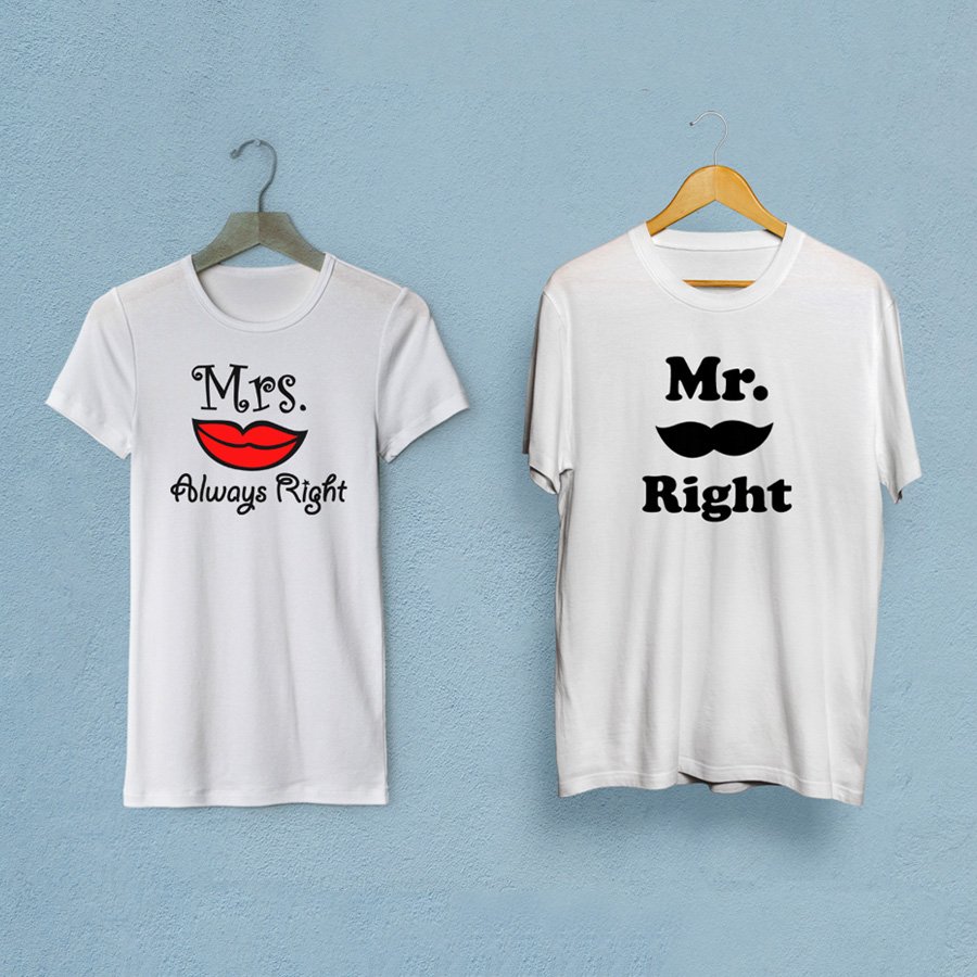 Kaos Couple Mrs & Mr Right